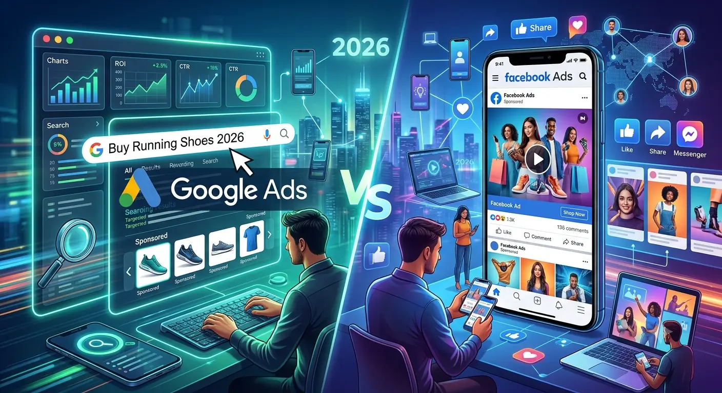 google ads vs facebook ads comparison 2026
